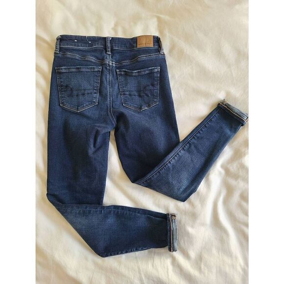 American Eagle Outfitters Jegging Jeans Women's Size 2 Short Blue Denim High-Ris - Picture 6 of 6